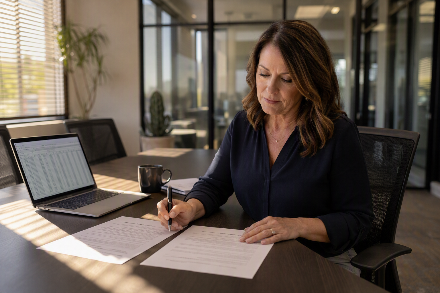 Property manager comparing full-service elevator maintenance contract versus time-and-materials agreement in Mesa AZ office — key factor in elevator repair cost decisions for building owners