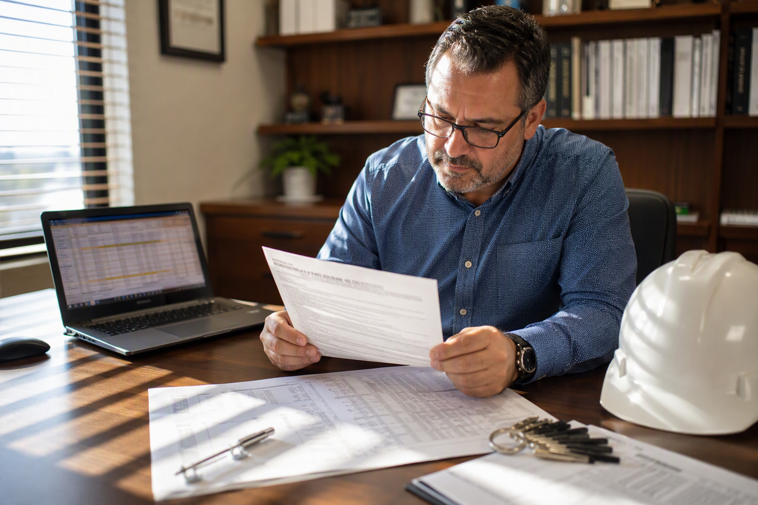 Assisted living facility manager in Phoenix AZ reviewing elevator preventive maintenance contract and inspection schedule to reduce liability risk for senior living elevator operations.